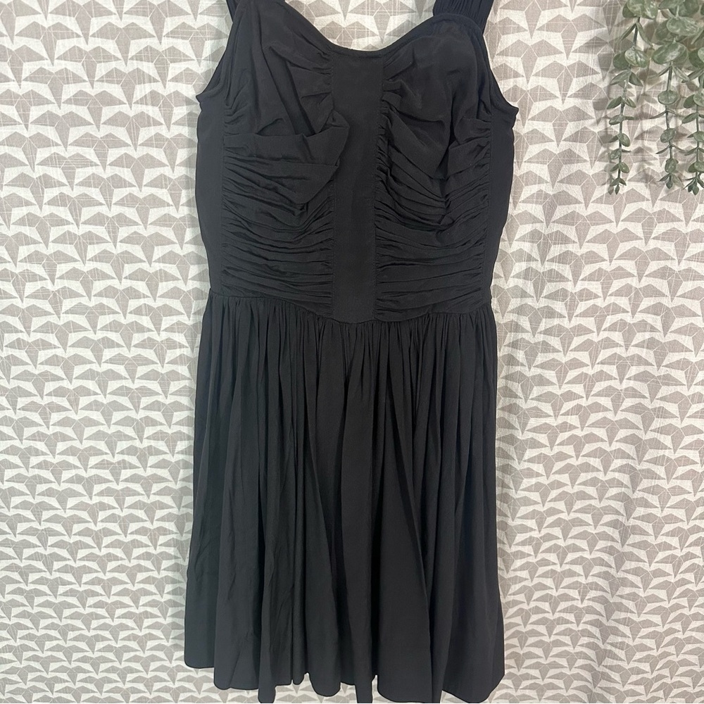 3/$22🩶 All Saints Black Silk Blend Dress Pirouette Ruched Short Size US 2 XS - Picture 3 of 9